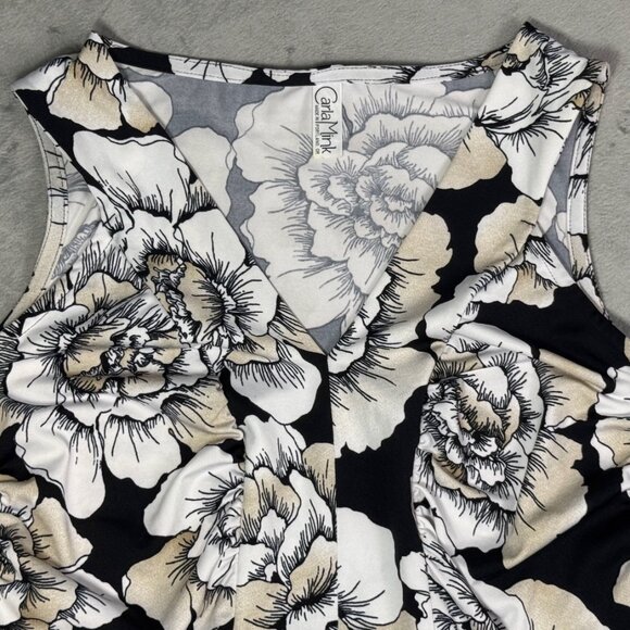 Carla Mink Black Floral Knee-Length Dress - Picture 4 of 6